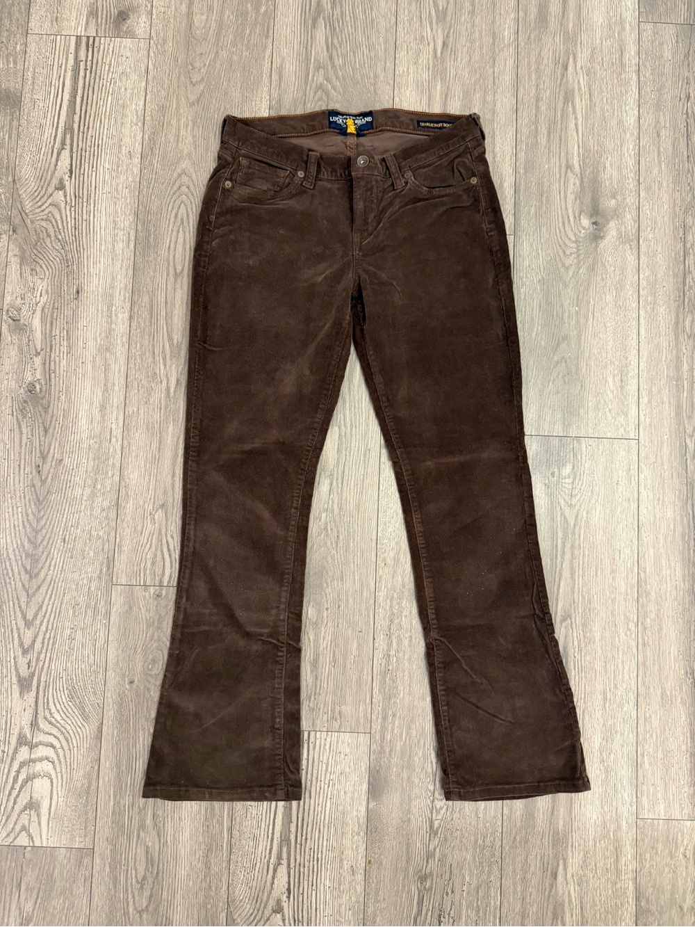 Lucky Brand Charlie Baby Boot Brown Corduroy Mid Rise Women 8 Pants